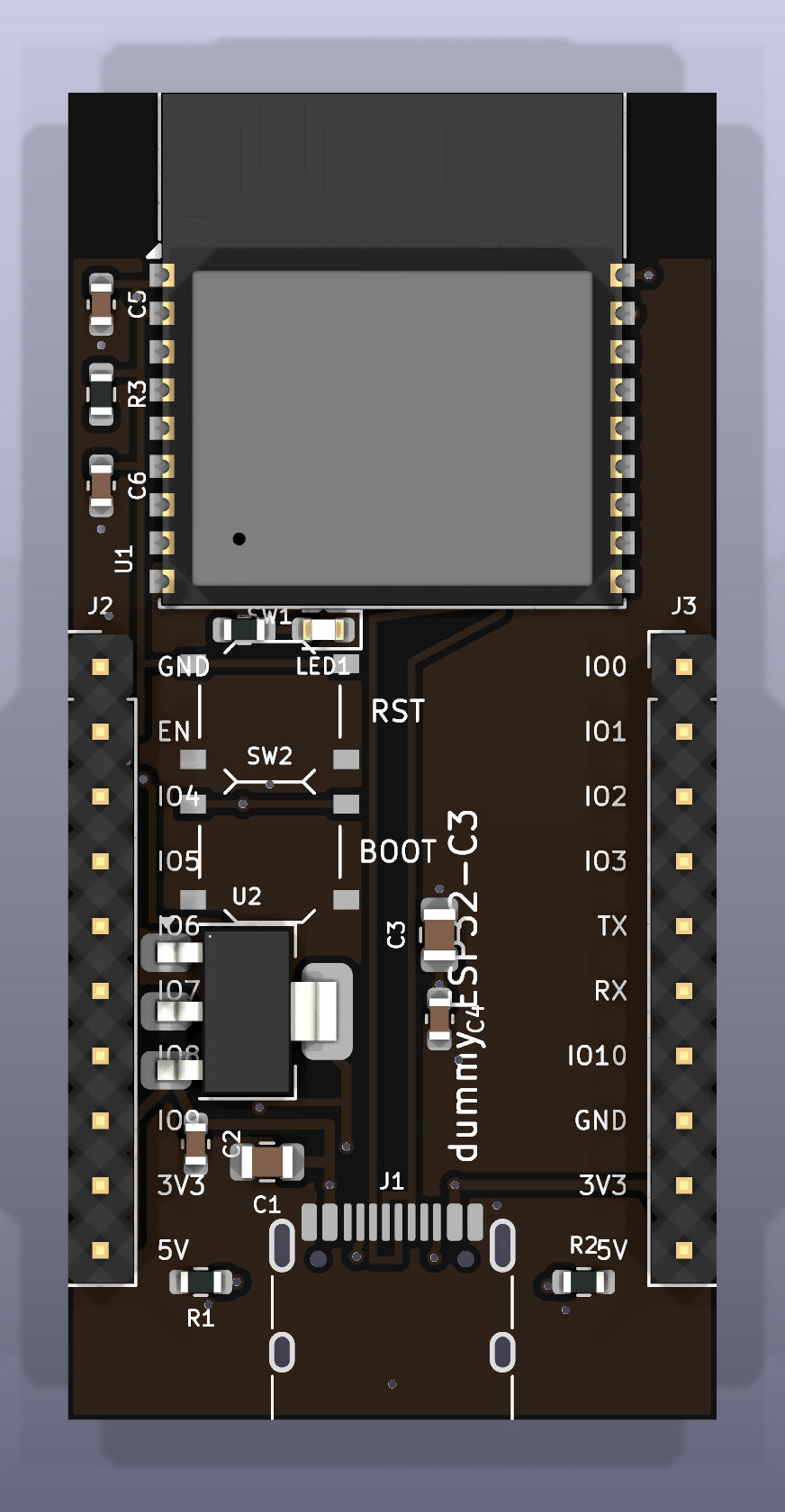 top view of the board
